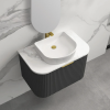 1200mm Black Wall Hung Bathroom cabinet with single sink