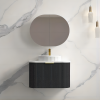1200mm Black Wall Hung Bathroom cabinet with single sink