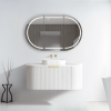 750mm Curved Bathroom Vanity With White Carrara Stone Top