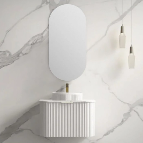 900mm white wall hung bathroom vanity