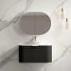 900mm Black Curve Wall Hung Bathroom Vanity