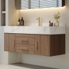 Walnut Wall Mounted Bathroom Vanity Cabinet